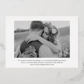 ミニマルシック |写真日付を保存するバラ金ゴールド 箔招待状 (裏面)