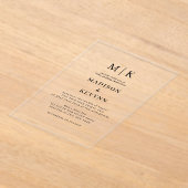 ミニマルシック | 結婚s アクリル招待状 (レイダウン)