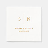 ミニマルシック | 結婚s スタンダードカクテルナプキン (正面)