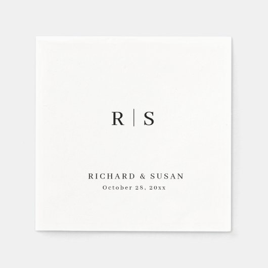 ミニマルシック | 結婚s スタンダードカクテルナプキン (正面)