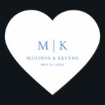 ミニマルシック | 結婚s ハートシール<br><div class="desc">シックミニマルな | ブルー結婚ズのクラシックラウンドのステッエレガントクこれらのモダン、結婚またはブライダルシャワーのナプキンは、ミニマルなスタイルを醸し出す黒と白のを特徴としている。イニシャルやモノグラムを追加して完全に自分のものにする。</div>