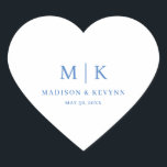 ミニマルシック | 結婚s ハートシール<br><div class="desc">シックミニマルな | ブルー結婚ズのクラシックラウンドのステッエレガントクこれらのモダン、結婚またはブライダルシャワーのナプキンは、ミニマルなスタイルを醸し出す黒と白のを特徴としている。イニシャルやモノグラムを追加して完全に自分のものにする。</div>