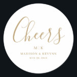 ミニマルシック | 結婚s ラウンドシール<br><div class="desc">ミニマエレガントリモダンアルなスタイルを醸し出し文字デザインている金ゴールドと白。イニシャルやモノグラムを追加して完全に自分のものにする。</div>