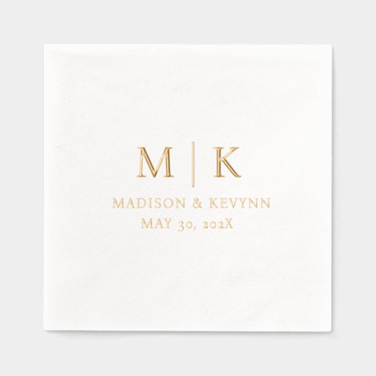 ミニマルシック | 結婚s 箔ナプキン (正面)