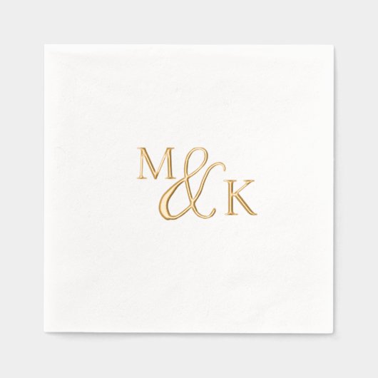 ミニマルシック | 結婚s 箔ナプキン (正面)