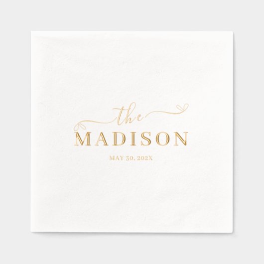 ミニマルシック | 結婚s 箔ナプキン (正面)