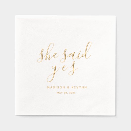 ミニマルシック | 結婚s 箔ナプキン (正面)