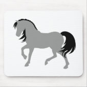 ミニマルシモダンエレガントッシンプルクグレーホース マウスパッド (正面)