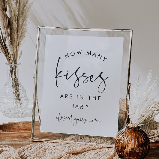 ミニマルシャワモダンーのキス数のゲームのサイン ポスター