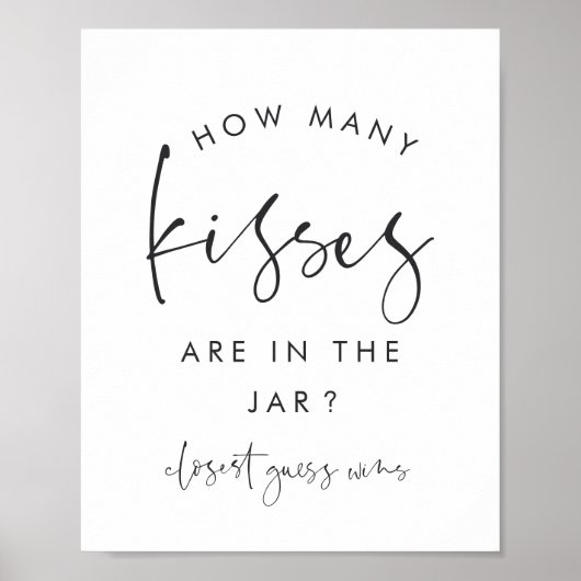 ミニマルシャワモダンーのキス数のゲームのサイン ポスター (正面)