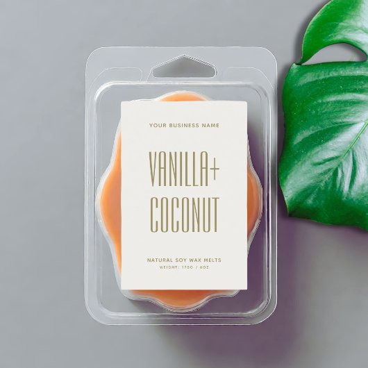 ミニマルシンプルアイボリー大豆ワックスのラベル フードラベル