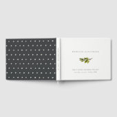 ミニマルシンプルエレガントグリーンパインブランチ結婚ズ ゲストブック (全面)