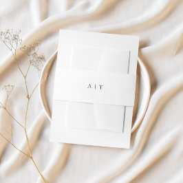 ミニマルシンプルエレガントシックモノグラム結婚ズ 招待状ベリーバンド