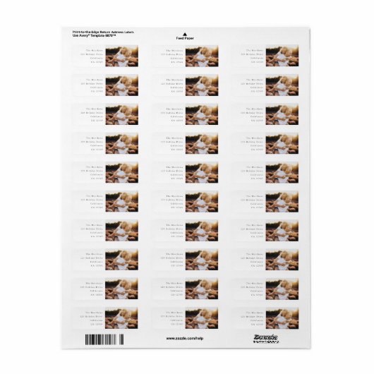 ミニマルシンプルエレガント差出人住所 ラベル (フルシート)