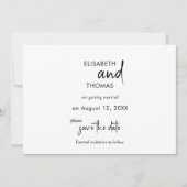 ミニマルシンプルエレガント日付カードの保存 セーブザデート (正面)