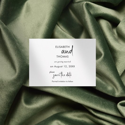 ミニマルシンプルエレガント日付カードの保存 セーブザデート