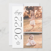 ミニマルシンプルエレガントHappy 2022 2写真 シーズンカード (正面)