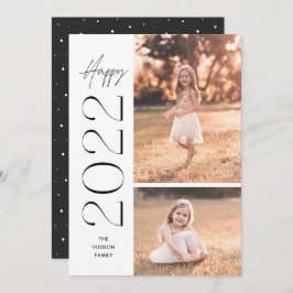 ミニマルシンプルエレガントHappy 2022 2写真 シーズンカード