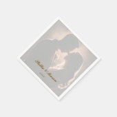 ミニマルシンプルオーバーレイ写真ロマン結婚ツ スタンダードカクテルナプキン (角)