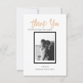 ミニマルシンプルクパーソナライズされた結婚クラス サンキューカード (正面)