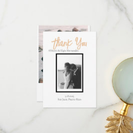 ミニマルシンプルクパーソナライズされた結婚クラス サンキューカード