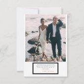 ミニマルシンプルクパーソナライズされた結婚クラス サンキューカード (裏面)