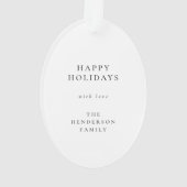 ミニマルシンプルクリスマス |白黒写真 オーナメント (裏面)