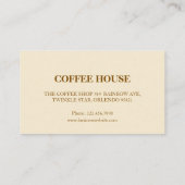 ミニマルシンプルコーヒーショップバリスタビジネスカード 名刺 (裏面)