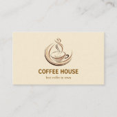 ミニマルシンプルコーヒーショップバリスタビジネスカード 名刺 (正面)