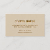 ミニマルシンプルコーヒーショップバリスタビジネスカード 名刺 (裏面)