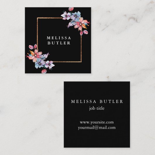 ミニマルシンプルシックプロフェッショナルブモダンラック スクエア名刺 (正面/裏面)