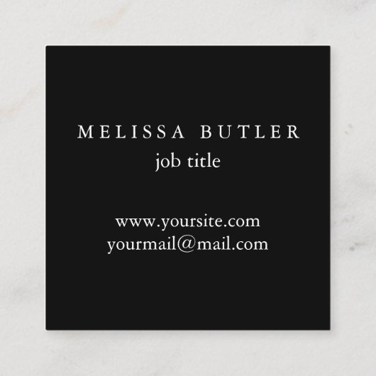 ミニマルシンプルシックプロフェッショナルブモダンラック スクエア名刺 (裏面)