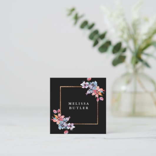 ミニマルシンプルシックプロフェッショナルブモダンラック スクエア名刺 (スタンド正面)