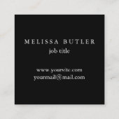 ミニマルシンプルシックプロフェッショナルブモダンラック スクエア名刺 (裏面)