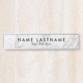 ミニマルシンプルスお洒落GRAYホワイトマーブルカスタム サインプレート (正面)