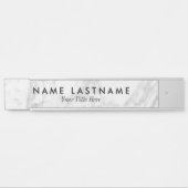 ミニマルシンプルスお洒落GRAYホワイトマーブルカスタム サインプレート (正面)