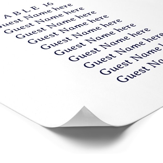 ミニマルシンプルスかわいらしバラつる植物座席表 ポスター (角)