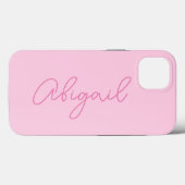 ミニマルシンプルスかわいらしピンクスクリプトモノグラム Case-Mate iPhoneケース (裏面 (横))