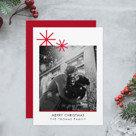 ミニマルシンプルスのクリスマス赤写真 シーズンカード