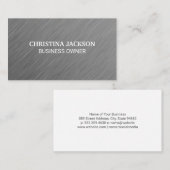 ミニマルシンプルスのグレーメタルテクスチャ 名刺 (正面/裏面)