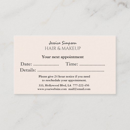 ミニマルシンプルスのプレーンカスタムロゴ金ゴールド箔 予約カード (裏面)