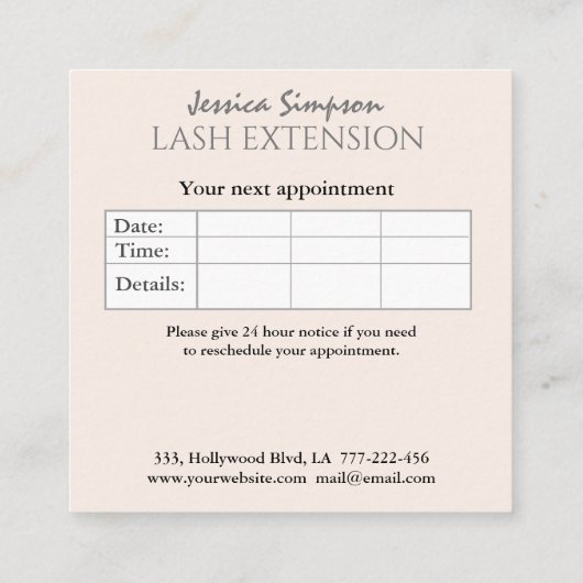 ミニマルシンプルスのモダン輝き 予約カード (裏面)