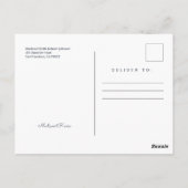 ミニマルシンプルスのCursiveスクリプト日付の保存 ポストカード (裏面)