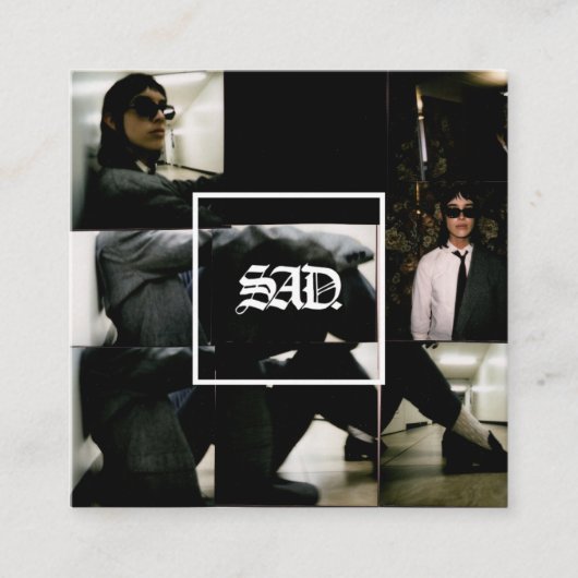 ミニマルシンプルスはっきりしたサンキューカード スクエア名刺 (正面)