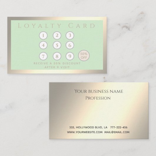 ミニマルシンプルスエレガントの豪華な発光ロイヤリティ ロイヤリティカード (正面/裏面)