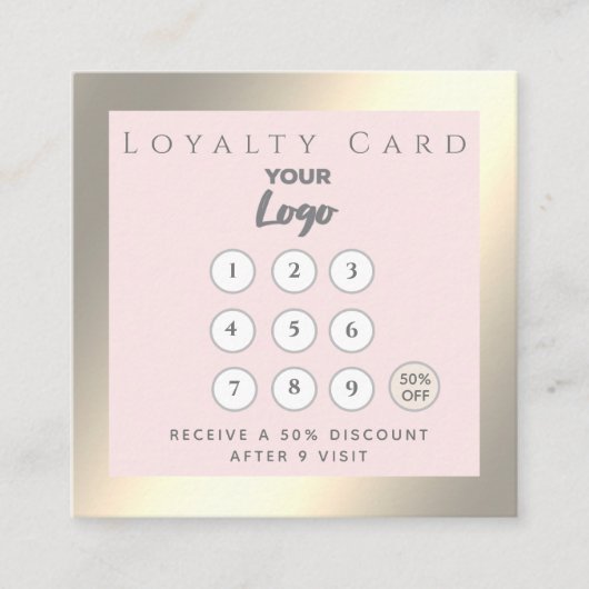 ミニマルシンプルスエレガントの高級カスタムロゴ ロイヤリティカード (正面)