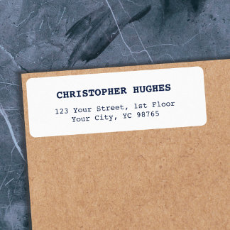 ミニマルシンプルスエレガントインクブルーホワイト ラベル