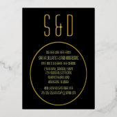 ミニマルシンプルスエレガントシブラッ結婚ク 箔招待状 (正面)