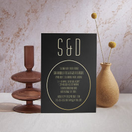 ミニマルシンプルスエレガントシブラッ結婚ク 箔招待状