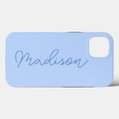 ミニマルシンプルスエレガントスクリプトブルーモノグラム Case-Mate iPhoneケース (裏面 (横))